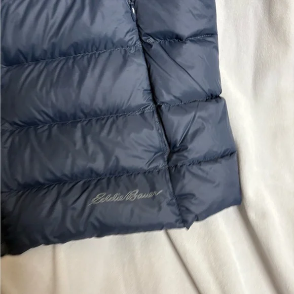 Men Eddie Bauer EB650 navy blue puffer goose down zip-up vest jacket, XXL - Picture 2 of 4